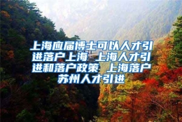 上海应届博士可以人才引进落户上海 上海人才引进和落户政策 上海落户苏州人才引进