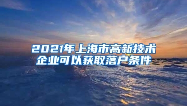 2021年上海市高新技术企业可以获取落户条件