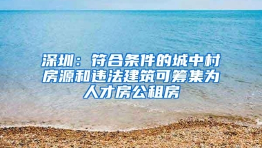 深圳：符合条件的城中村房源和违法建筑可筹集为人才房公租房