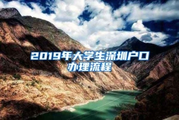 2019年大学生深圳户口办理流程