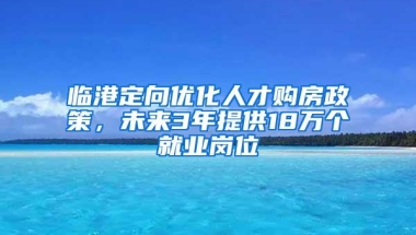 临港定向优化人才购房政策，未来3年提供18万个就业岗位