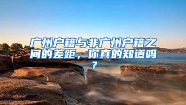 广州户籍与非广州户籍之间的差距，你真的知道吗？