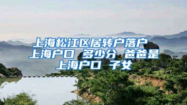 上海松江区居转户落户 上海户口 多少分 爸爸是上海户口 子女