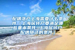 配偶落户上海需要什么条件（上海居转户要满足哪些基本条件 上海居转户配偶随迁的条件）