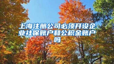 上海注册公司必须开设企业社保账户和公积金账户吗