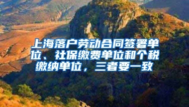 上海落户劳动合同签署单位、社保缴费单位和个税缴纳单位，三者要一致