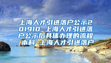 上海人才引进落户公示201910 上海人才引进落户公示后具体办理的流程 本科 上海人才引进落户