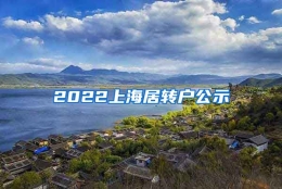 2022上海居转户公示