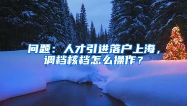 问题：人才引进落户上海，调档核档怎么操作？