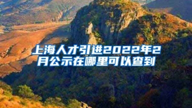 上海人才引进2022年2月公示在哪里可以查到