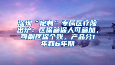 深圳“定制”专属医疗险出炉：医保参保人可参加，可刷医保个账，产品分1年和6年期