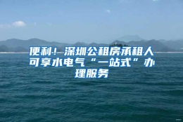 便利！深圳公租房承租人可享水电气“一站式”办理服务