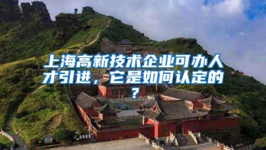 上海高新技术企业可办人才引进，它是如何认定的？