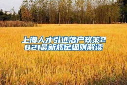 上海人才引进落户政策2021最新规定细则解读