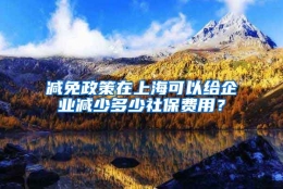 减免政策在上海可以给企业减少多少社保费用？