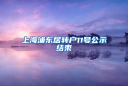 上海浦东居转户11号公示结束