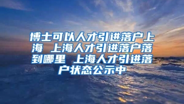 博士可以人才引进落户上海 上海人才引进落户落到哪里 上海人才引进落户状态公示中