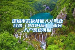 深圳市紧缺技能人才职业目录（2021版） 积分入户系统可期