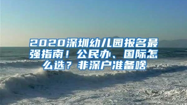 2020深圳幼儿园报名最强指南！公民办、国际怎么选？非深户准备啥