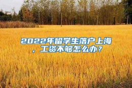 2022年留学生落户上海，工资不够怎么办？