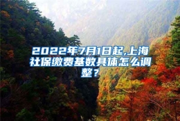 2022年7月1日起,上海社保缴费基数具体怎么调整？