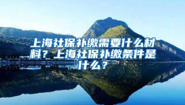 上海社保补缴需要什么材料？上海社保补缴条件是什么？