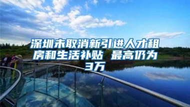 深圳未取消新引进人才租房和生活补贴 最高仍为3万