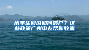 留学生回国如何落户？这些政策广州申友帮你收集