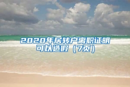 2020年居转户离职证明可以造假（7页）