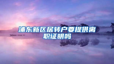 浦东新区居转户要提供离职证明吗