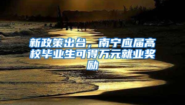 新政策出台，南宁应届高校毕业生可得万元就业奖励