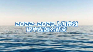 2022~2023上海市社保中断怎么补交