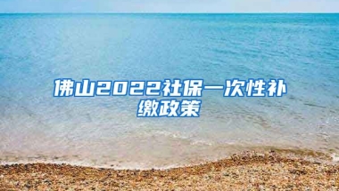 佛山2022社保一次性补缴政策