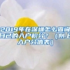 2019年在深圳怎么查询自己的入户积分？（附上入户分值表）