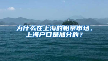 为什么在上海的相亲市场，上海户口是加分的？