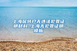 上海居转户无违法犯罪证明材料_上海无犯罪证明模板