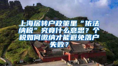 上海居转户政策里“依法纳税”究竟什么意思？个税如何缴纳才能避免落户失败？