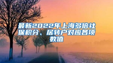 最新2022年上海多倍社保积分、居转户对应各项数值