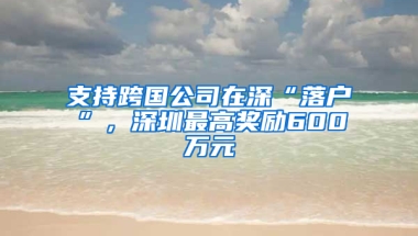 支持跨国公司在深“落户”，深圳最高奖励600万元