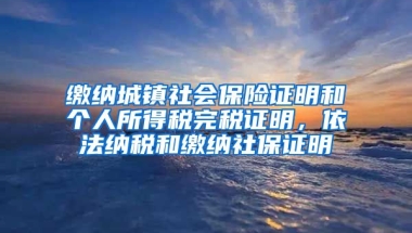 缴纳城镇社会保险证明和个人所得税完税证明，依法纳税和缴纳社保证明