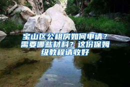 宝山区公租房如何申请？需要哪些材料？这份保姆级教程请收好