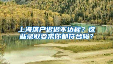 上海落户迟迟不达标？这些录取要求你都符合吗？