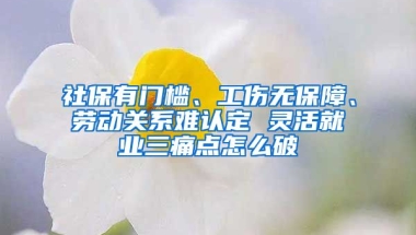 社保有门槛、工伤无保障、劳动关系难认定 灵活就业三痛点怎么破