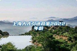 上海人才引进政策2022年龄