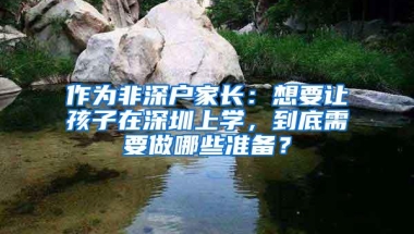 作为非深户家长：想要让孩子在深圳上学，到底需要做哪些准备？