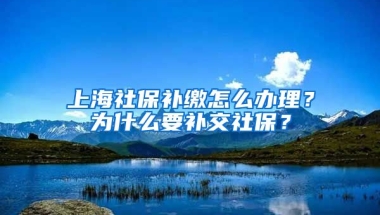 上海社保补缴怎么办理？为什么要补交社保？