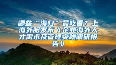 哪些“海归”最吃香？上海外服发布《企业海外人才需求及管理实践调研报告》