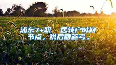 浦东7+职  居转户时间节点，供后面参考。