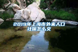 2019年上海市外来人口社保怎么交