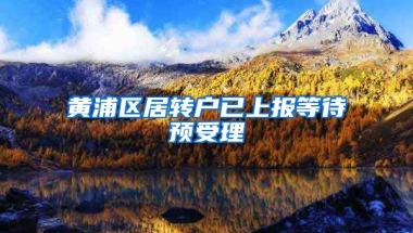 黄浦区居转户已上报等待预受理